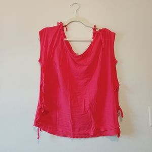 Anthropologie pilcro red side tie knot blouse tee